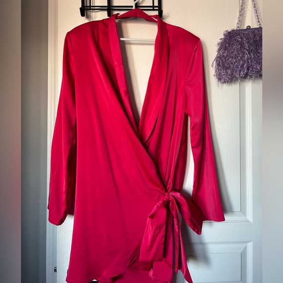 Open back Red Wrap Dress from Asos - Picture 2 of 4